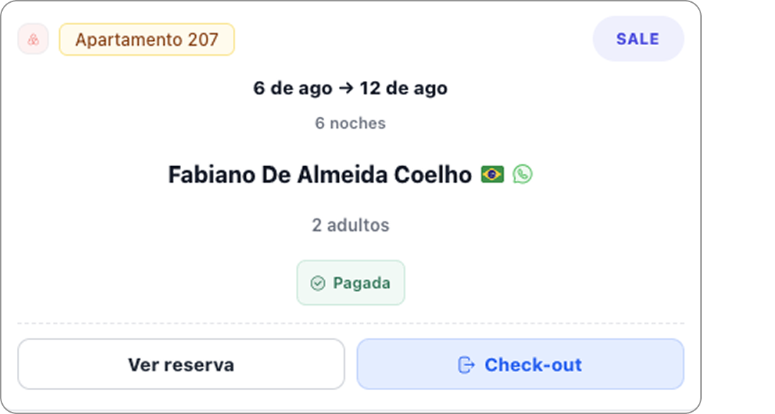 Datos del huésped extranjero vinculados a una reserva en Traveleros